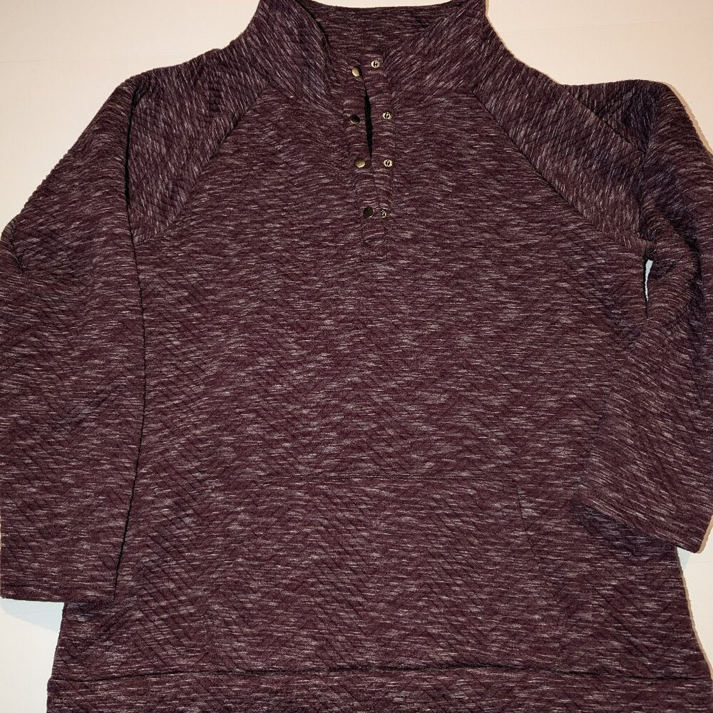 Michele Mae Button Up Pullover with Thumbholes